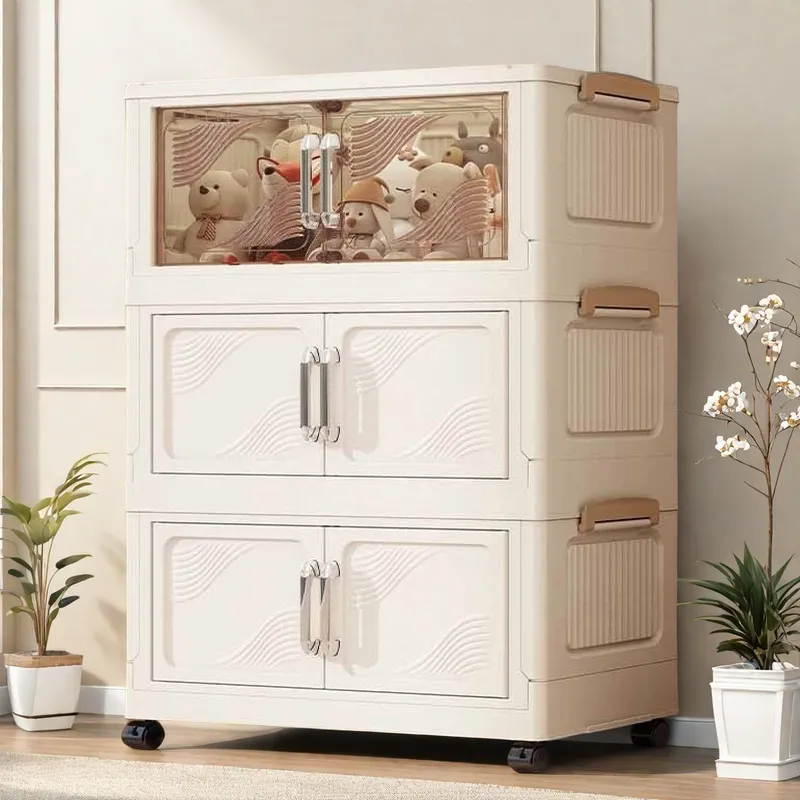 【新生代的收納選擇】免安裝 加厚多功能收納櫃,雙開門防潮防蟲 不佔空間,適合客廳、臥室或小戶型空間! 【新生代的收納選擇】免安裝 加厚多功能收納櫃,雙開門防潮防蟲 不佔空間,適合客廳、臥室或小戶型空間!